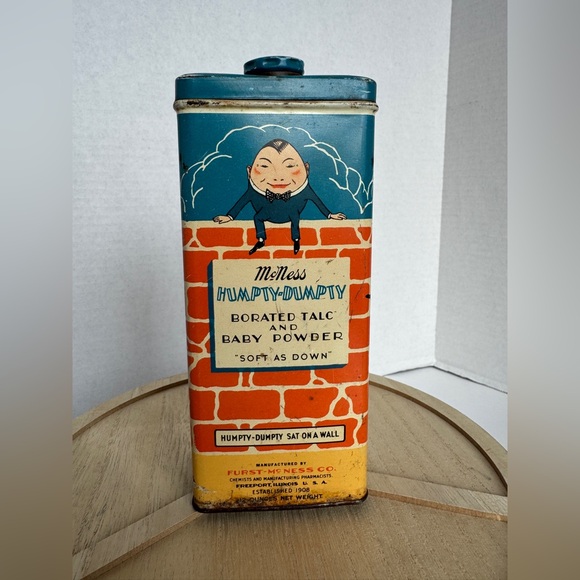 Vintage Humpty Dumpty Tin. Borated talc and baby powder. - Picture 1 of 6